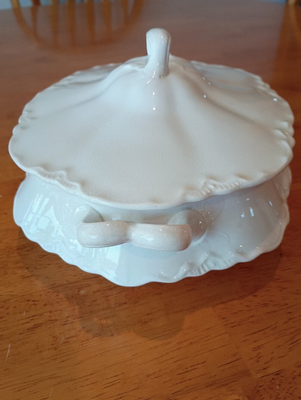 Vintage White Tureen By Knowles Taylor Knowles Pottery Co. Early 20th Century.